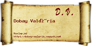 Dobay Valéria névjegykártya